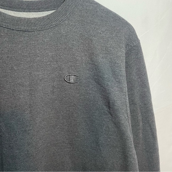 CLASSIC Fleece Crew, C Logo Long Sleeve Unisex Sweater Champion | Dark Grey - Picture 3 of 6